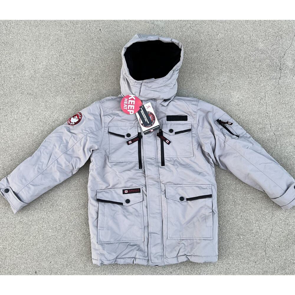 Canada Parka Jacket Weather Gear Waterproof Grey Boys Size Large 14-16 Brand New - Picture 13 of 14